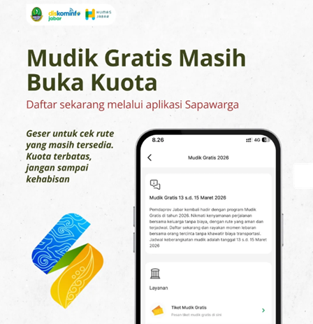 Ayo Buruan! Sapawarga Buka Pemesanan Tiket Mudik Gratis Hingga 12 Maret