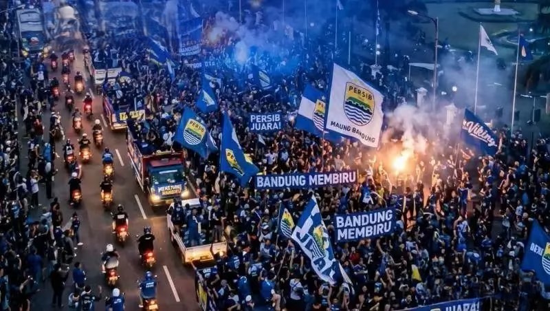 Persib Juara Super League, Kota Bandung Berpesta dan Jalanan Membiru